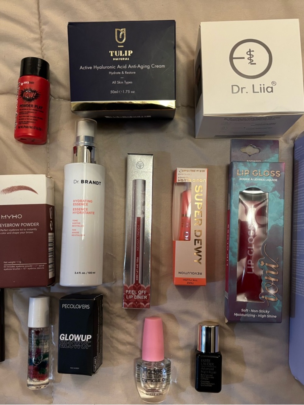 Tulip & Dr. Liia Skincare and Lip Gloss Bundle - Red, Pink, White